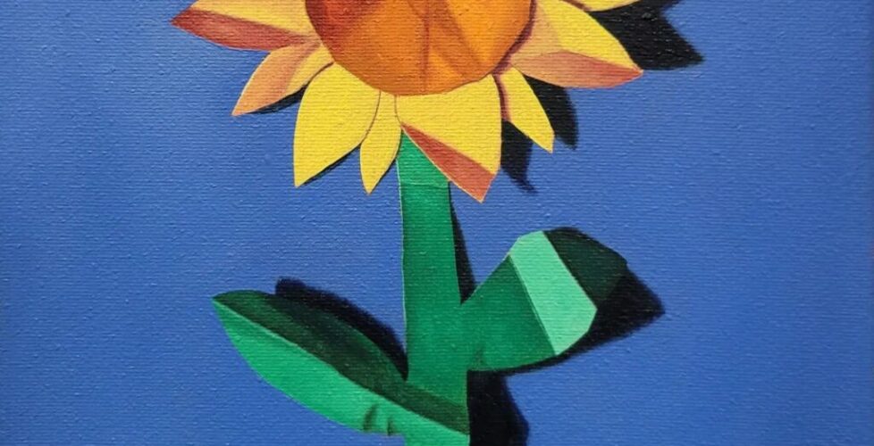 Sunflower, oil on canvas, 10"×8"