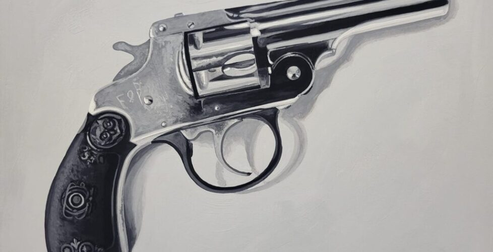 Sketch of the Revolver used by Leon Czolgosz to Shoot President William McKinley in 1901" gouache on board 8" ×10"